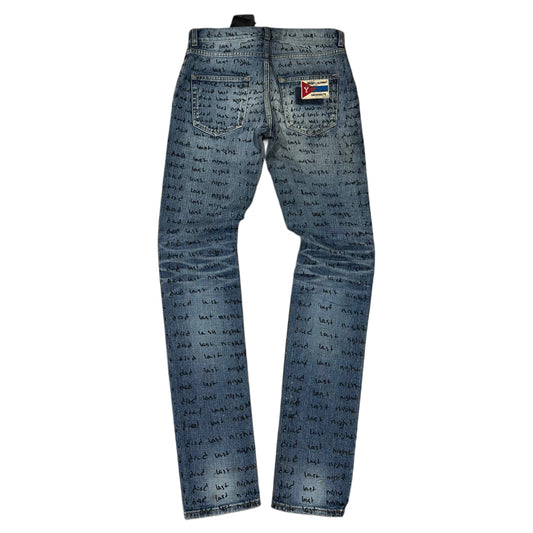 YSL IDIEDLASTNIGHT SCRIPT DENIM