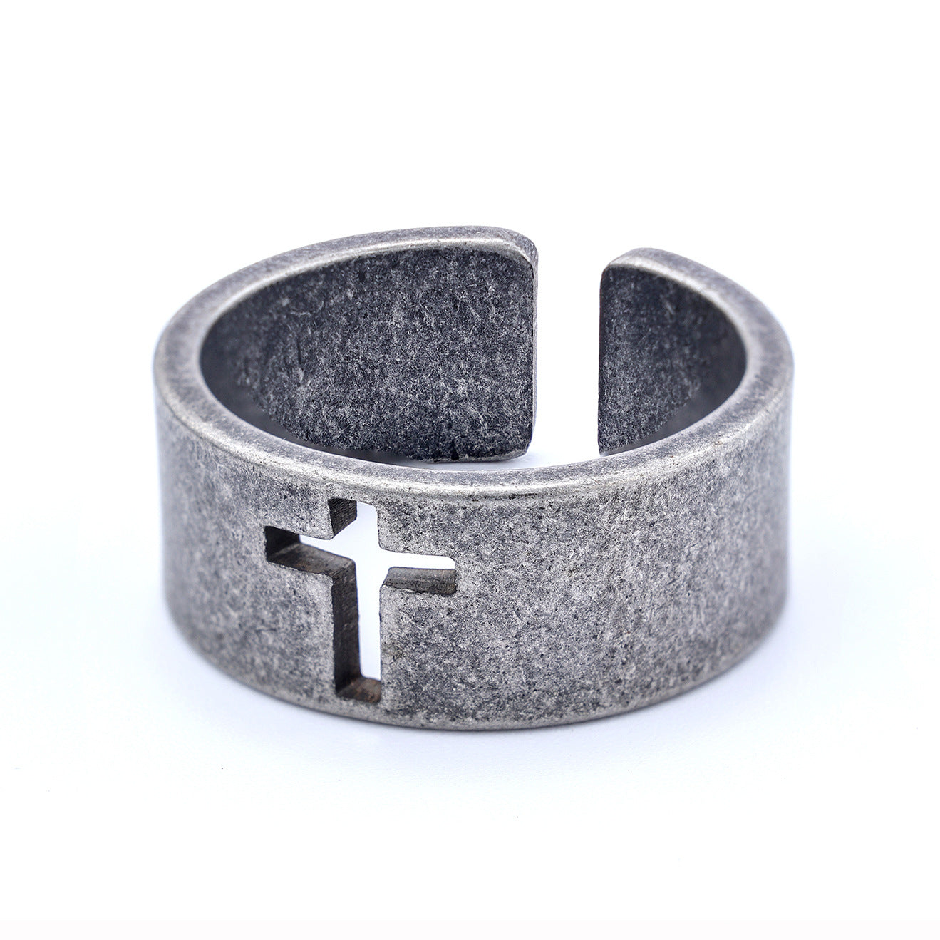 STAINLESS STEEL CROSS RING 