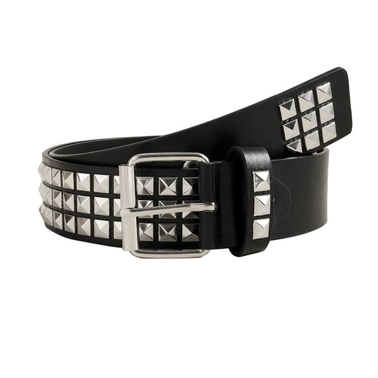 STUDDED BLACK LEATHER BELT 