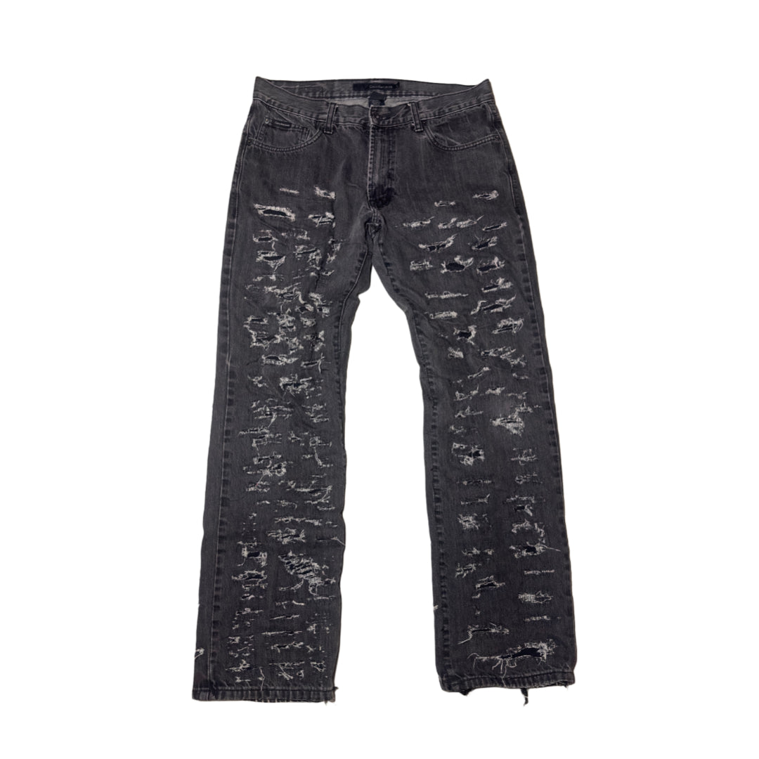 repaired distressed punk grunge jeans 