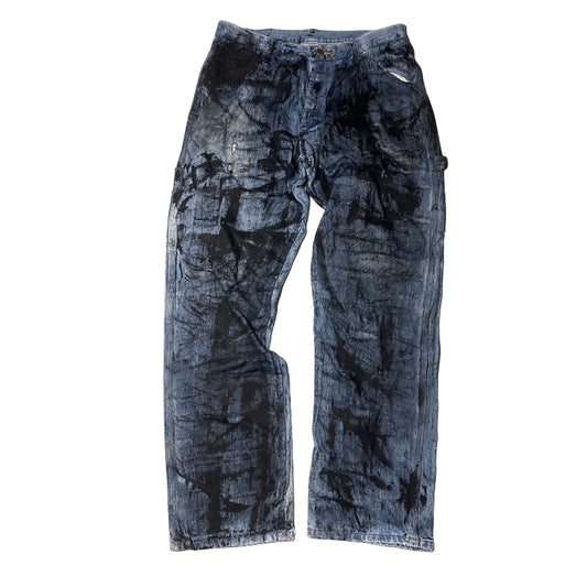 BLUE AND BLACK PAINTERS CARPENTER DENIM