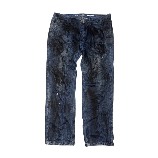 BLUE AND BLACK PAINTER DENIM JEANS