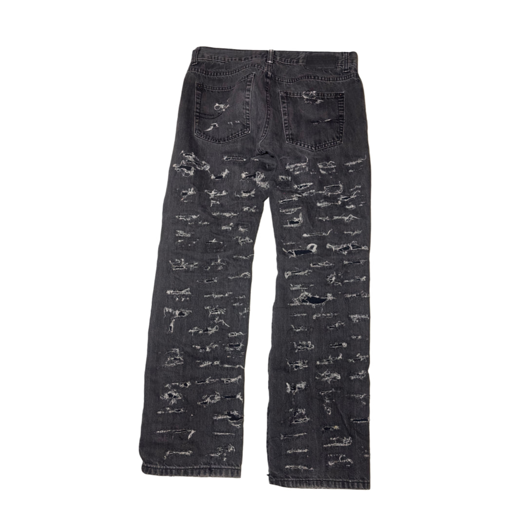 repaired distressed punk grunge jeans 