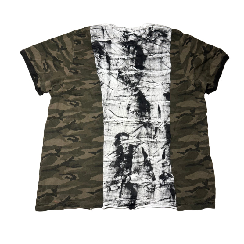 REAPIRED GRUNGE  MULTI CAMO SHIRT 