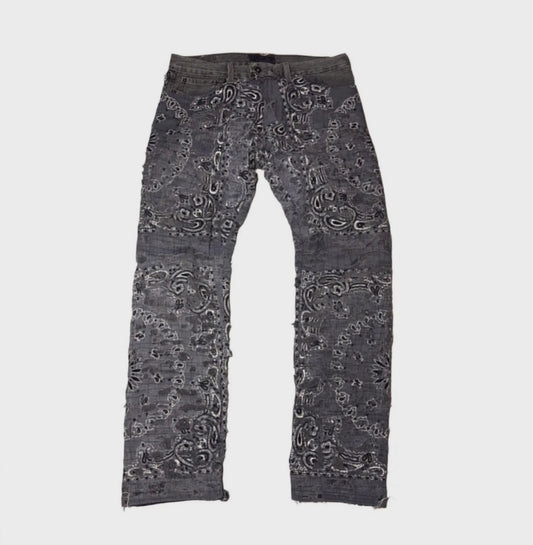 BORO GREY BANDANNA JEANS