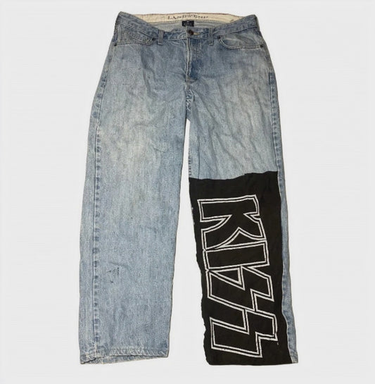 LIGHT BLUE "KISS" DENIM JEANS